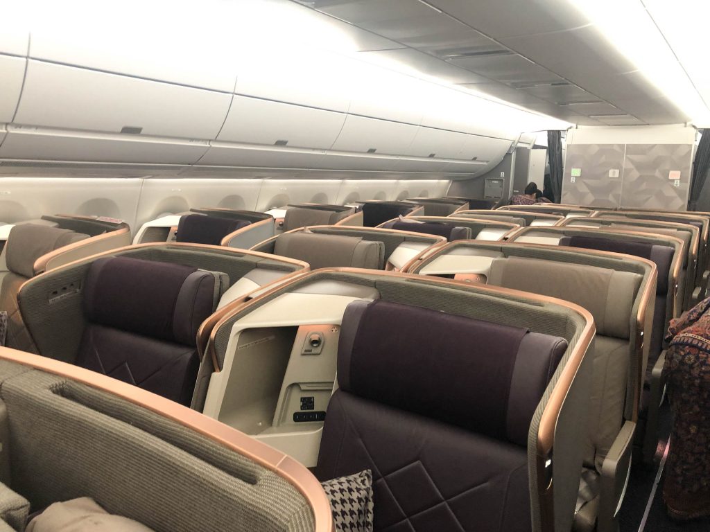 Singapore airlines A350 business cabin
