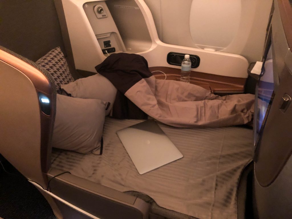 Singapore airlines A350 business class bed