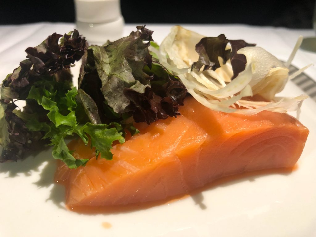 salmon sashimi closeup 