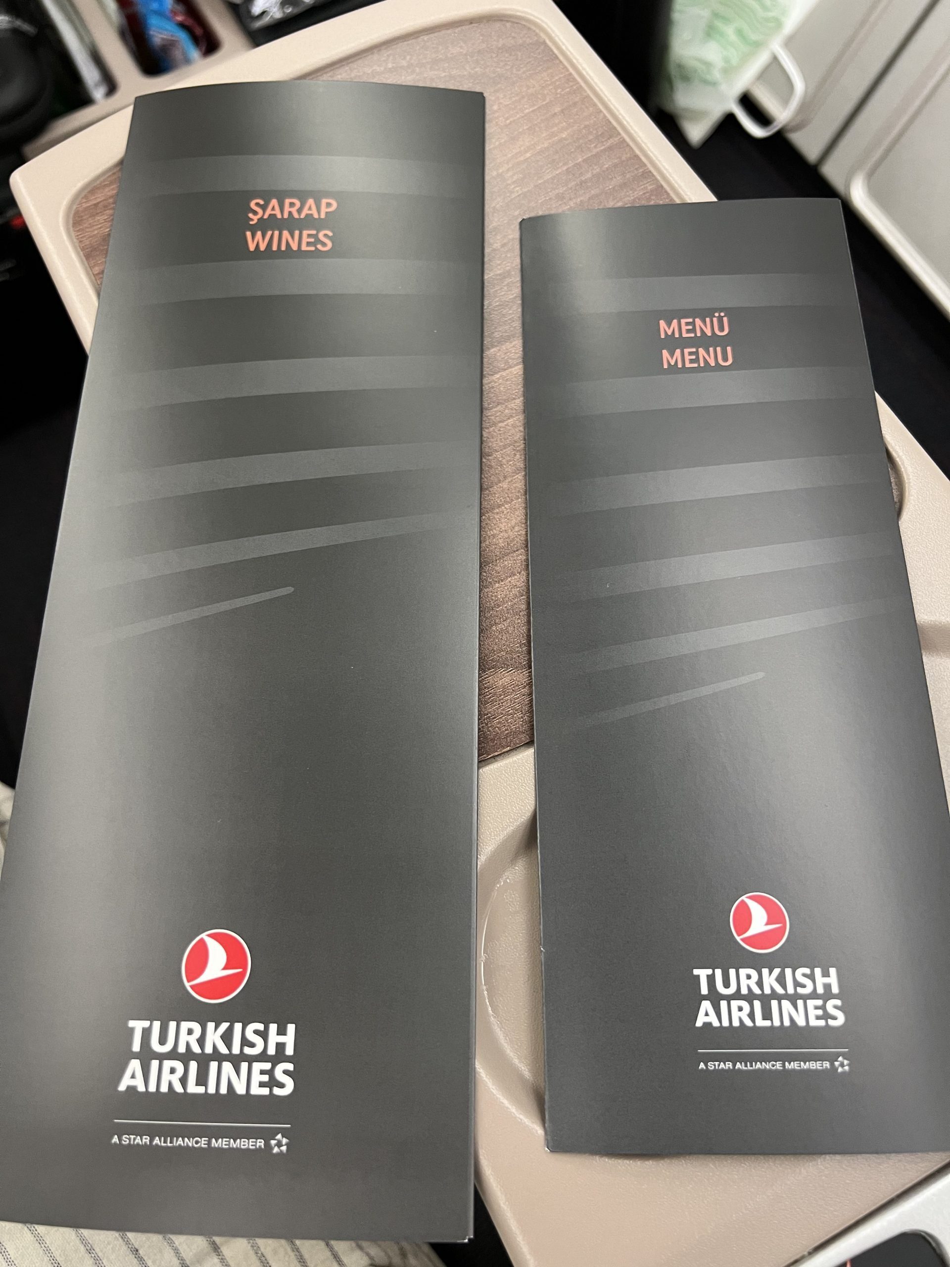 Turkish A330 Food and Wine Menus
